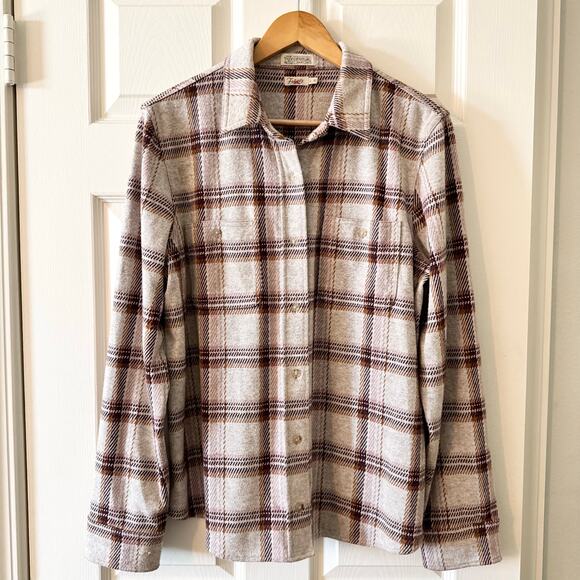 Faherty Legend Classic Sweater Shirt in Cranberry Haze Plaid - Picture 6 of 13